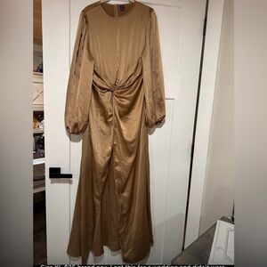 SHEIN Tan Long Sleeve Dress